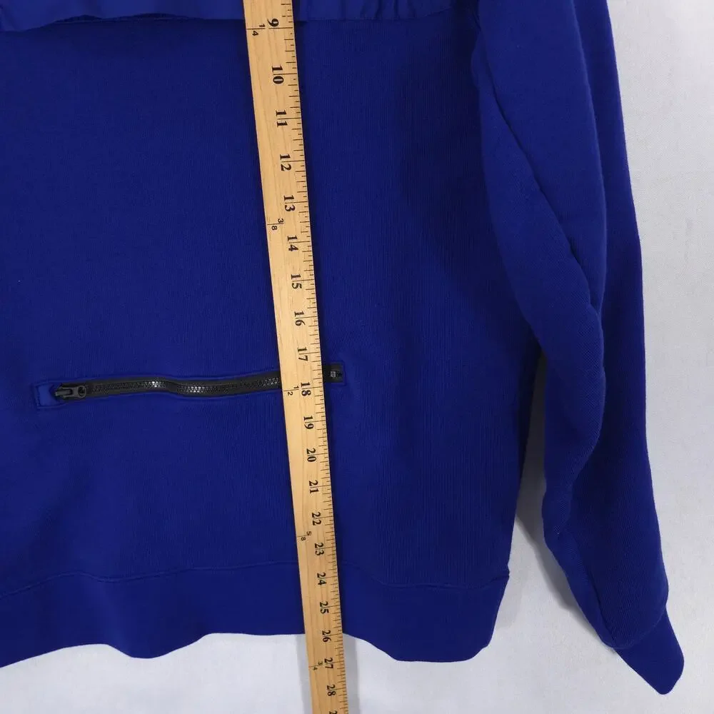 Nike Sweatshirt Mens M Blue Track‎ & Field Crew Neck Zip Pocket Ventilated Back